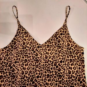Summery slip dress 90s LA MIEL Leopard Print Mini Dress